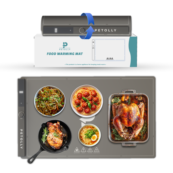 Food Warming Mat – Grey | 8 Heat Levels, 6-Hour Timer, Portable & Heat-Safe Design