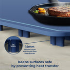 Food Warming Mat – Blue | 8 Heat Levels, 6-Hour Timer & Portable Design